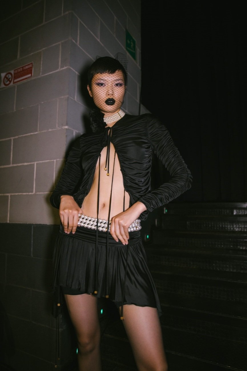 ミニスカート Blumarine FW25 Blumarine Skirts Black (A522G248A N0990) Blumarine Black Jersey Mini Skirt — SLOW WAVES